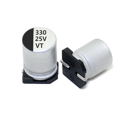25V 330UF एल्युमिनियम इलेक्ट्रोलाइटिक कैपेसिटर छोटा आकार और बड़ी क्षमता