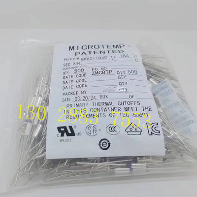 MICROTEMP G8A00072C थर्मल फ्यूज 250VAC G8A01Tf072C पर 25 एम्पियर तक की वर्तमान विराम क्षमता