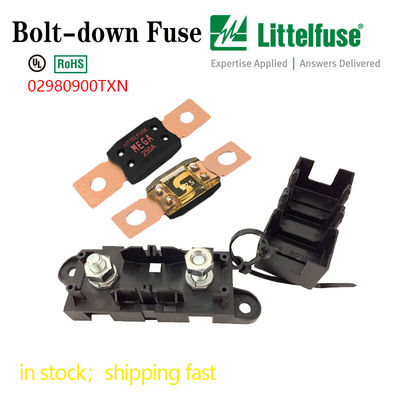 MEGA Fuse Holder Bolt-Down Series High- Current Fuse Holder High-Current Circuit Protection 02981036ZXT Bolt-Down, M6 Slots X 15MM Long