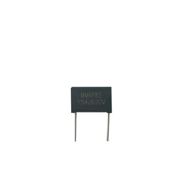 MMKP82 उच्च वोल्टेज उच्च आवृत्ति पल्स सर्किट 154J630V P15MM में प्रतिध्वनित प्लास्टिक शेल डबल पक्षीय धातुकृत पॉलीप्रोपाइलीन फिल्म संधारित्र